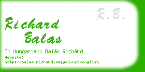 richard balas business card